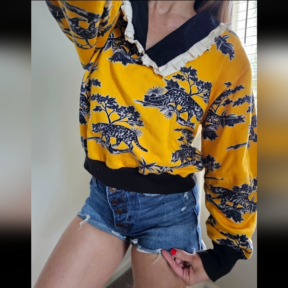 Anthropologie Corey Lynn Calter Collared Sweatshirt Small - Picture 2 of 12